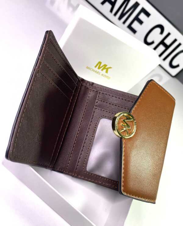 Port Monnaie MK en Cuir Monogramme Camel - Image 3