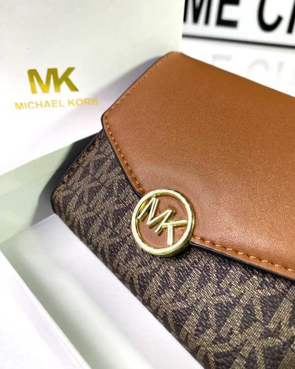 Port Monnaie MK en Cuir Monogramme Camel - Image 2