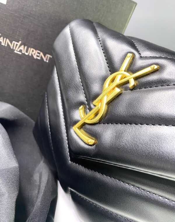 Petit sac YSL motif Yves Saint Laurent Argenté cuir - Image 3