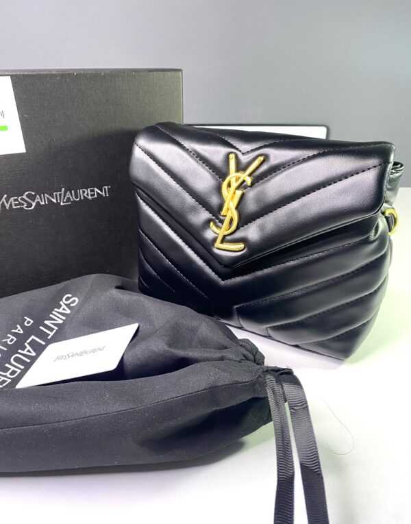 Petit sac YSL motif Yves Saint Laurent Argenté cuir - Image 2