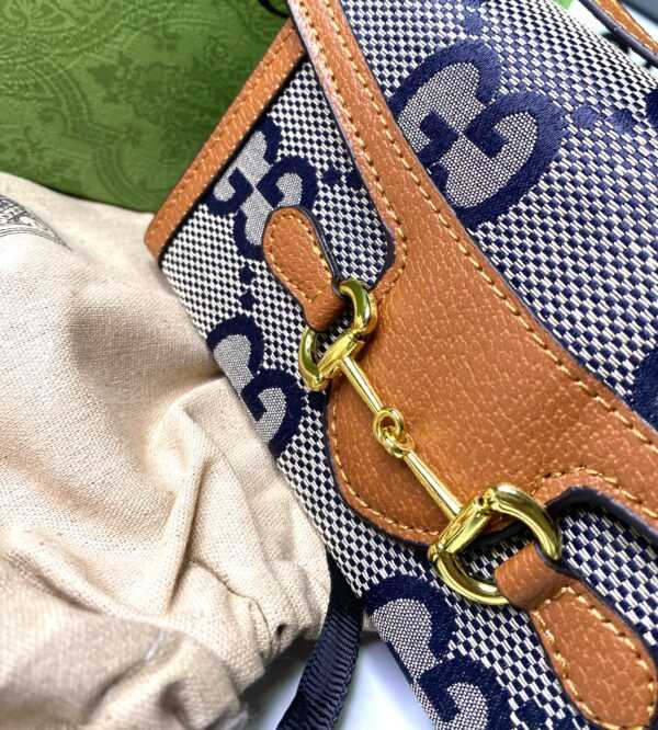 Sac Gucci en toile multicolore avec bandoulière en cuir camel - Image 3