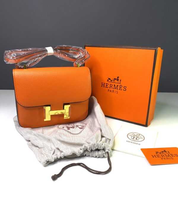 SAC BANDOULIÈRE EN CUIR CONSTANCE Orange Hermès - Image 2